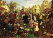 Henry Charles Bryant Market Day oil painting artist